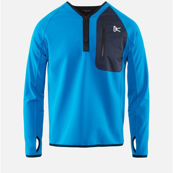 Great, layering 1/4 Zip w/ thumb slots w/ bonded stretchy fabric, thermal warmup - Picture 1 of 10